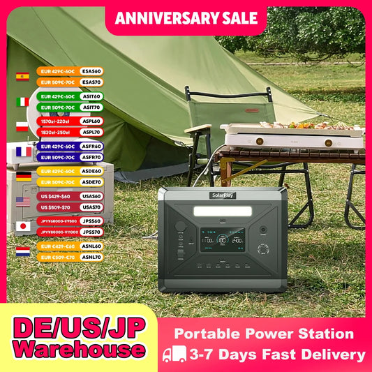 2160Wh Portable LiFePO4 Power Station 2400W Solar Generator